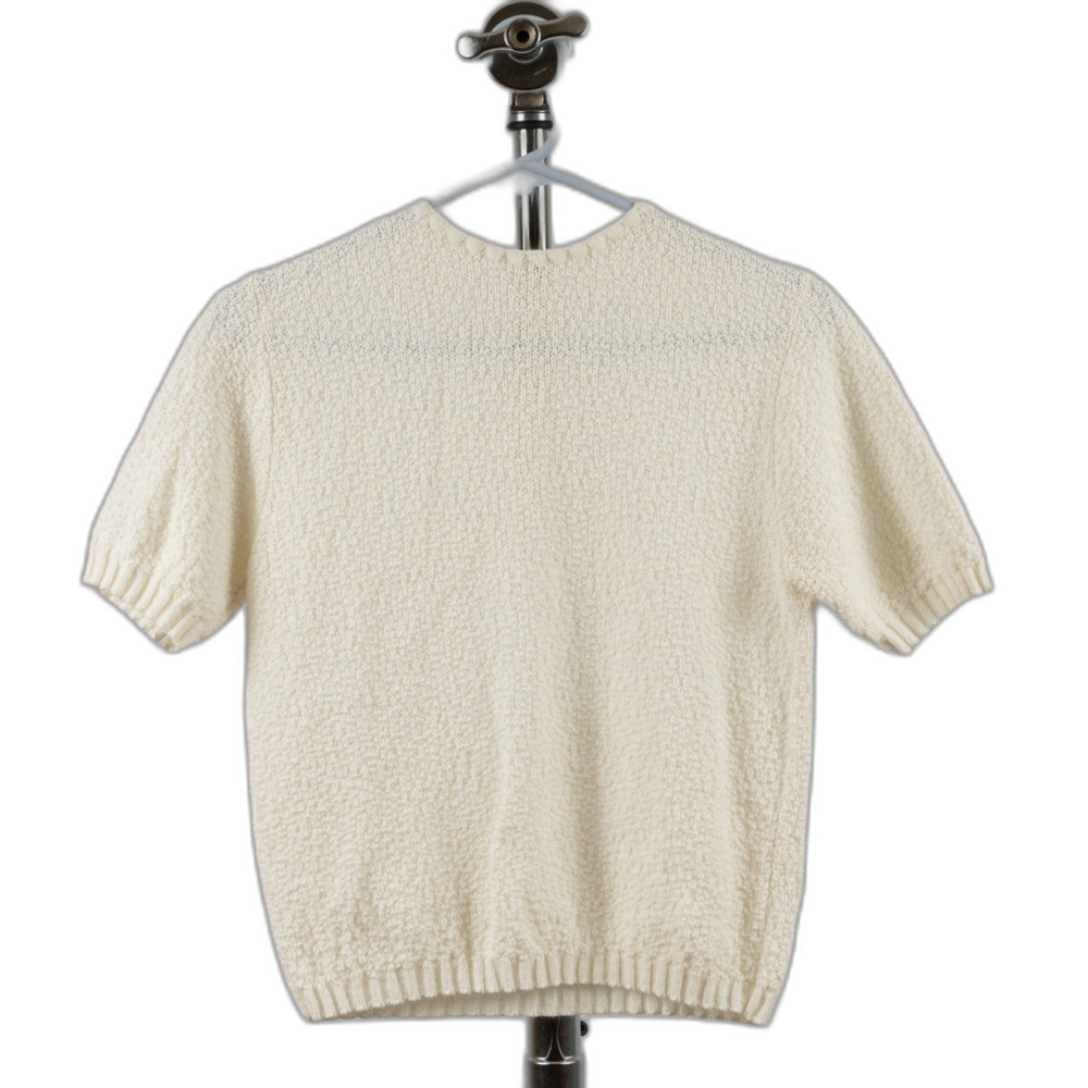 vintage 70s white knit sweater size S